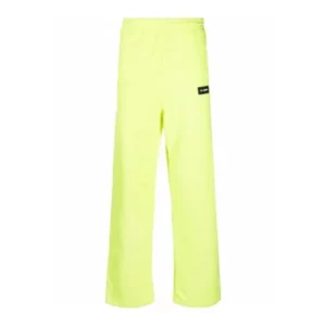 VETEMENTS logo-patch sweatpants – Neon Yellow